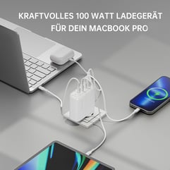 Ladegerät GaN Flex Pro 100W 3 USB-C+1 USB-A, weiß, Travel Edition - 11