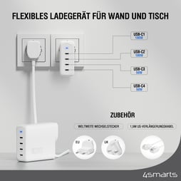 Ladegerät GaN Flex Pro 200W 4 USB-C weiß, Travel Edition - 15