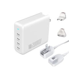 Ladegerät GaN Flex Pro 200W 4 USB-C weiß, Travel Edition - 3